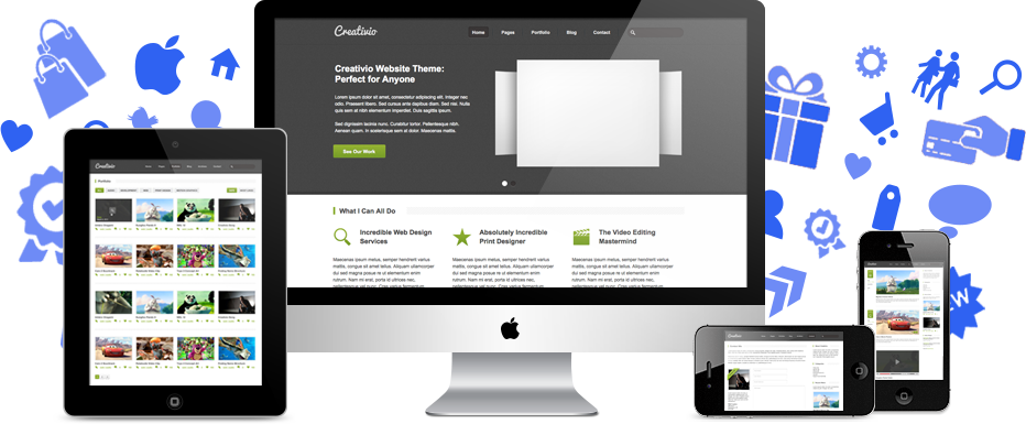 Screnshots em diferentes dipositivos